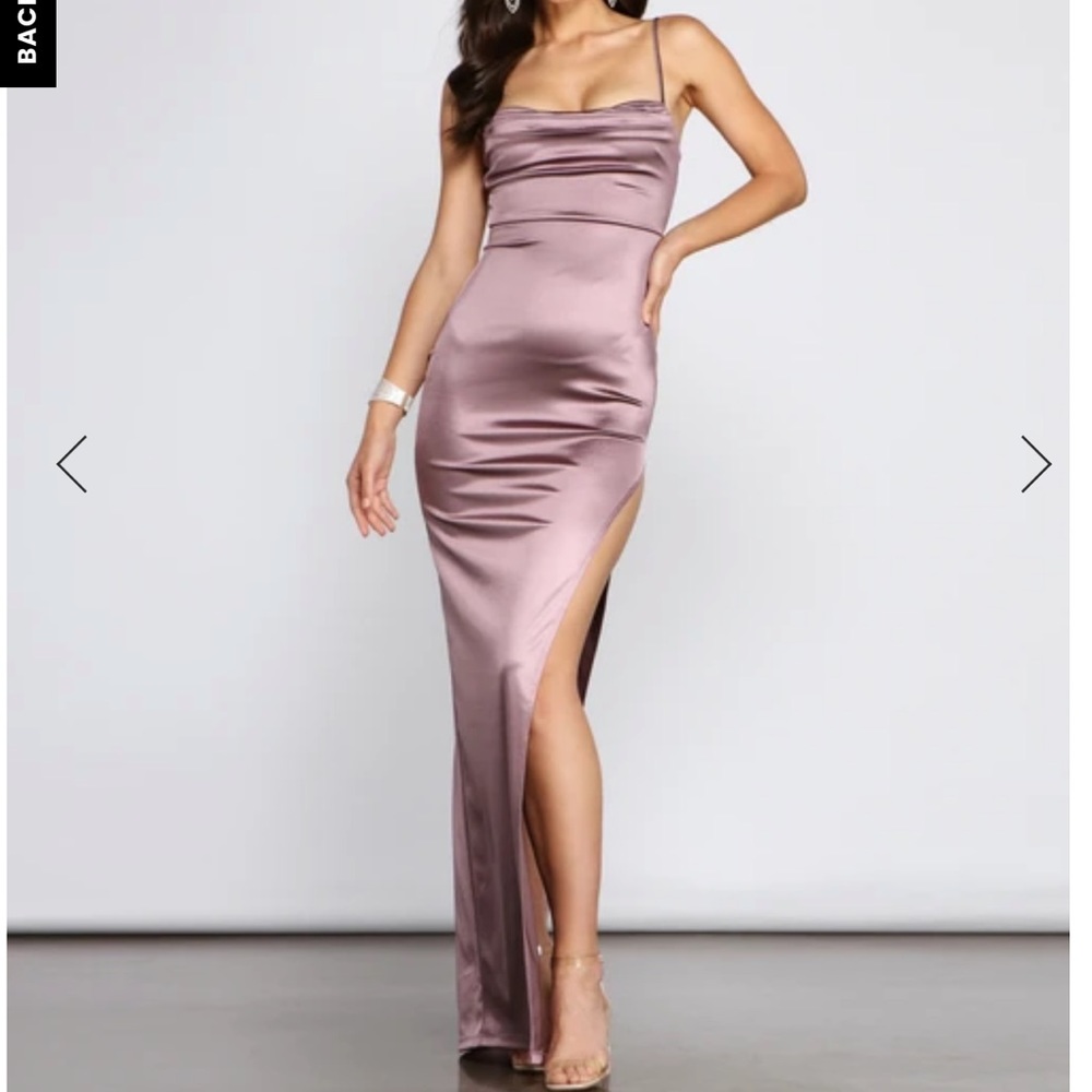 High Slit Satin Dress
